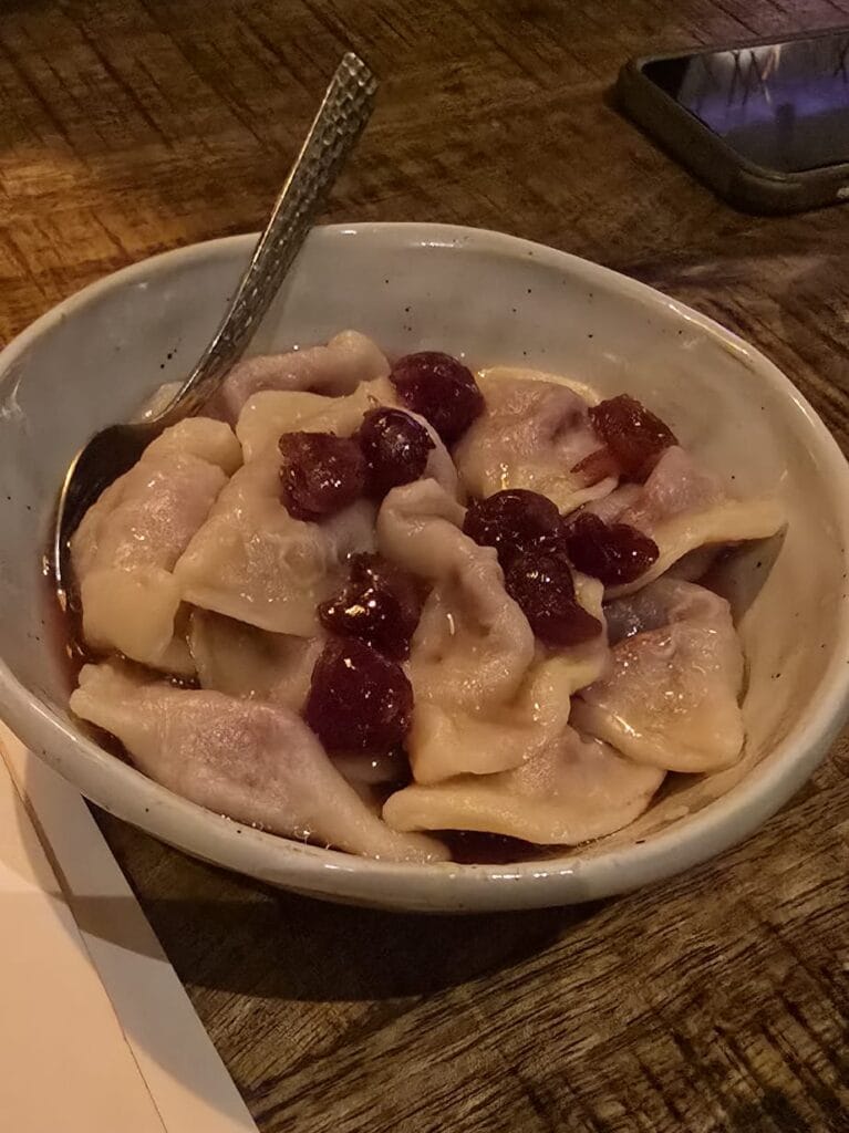 Vareniki with cherries from Restobar K Family