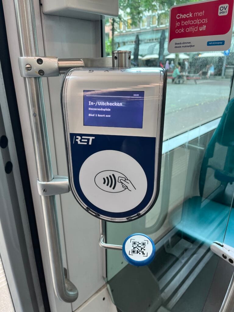 Check-in terminal on trams and busses - Netherlands 
