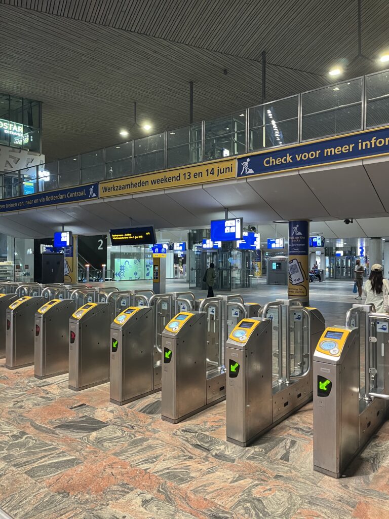 Check-in gates at the train station - Netherlands 