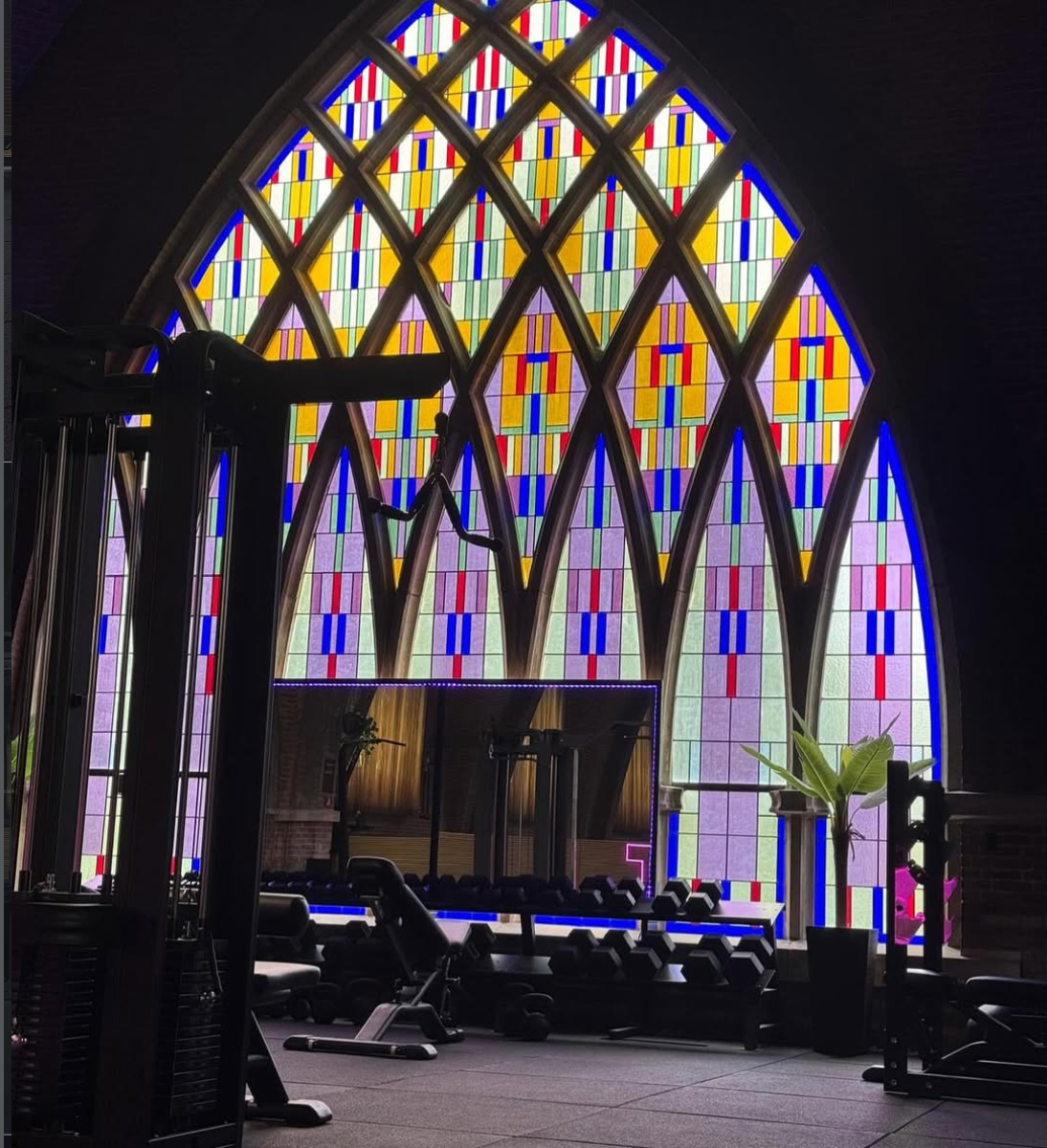 Gym inside an old church