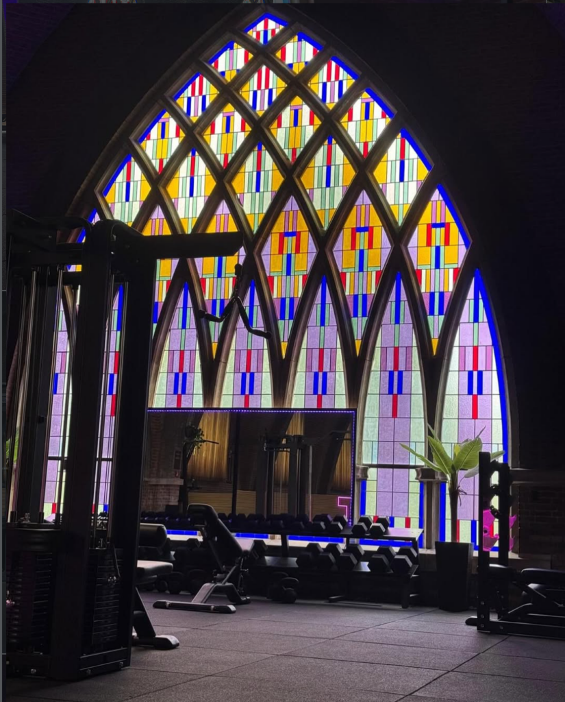 Holy Fit Gym inside an old church