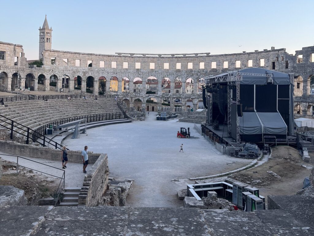Pula Arena with concert stage set-up