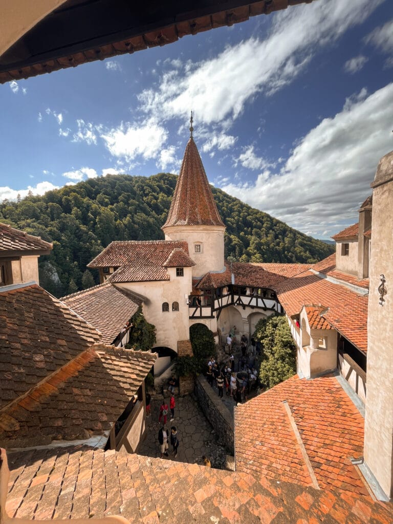IMG_2451-Edited-11 Orange roof of a gothic castle in the mountains of Transylvania, Romania