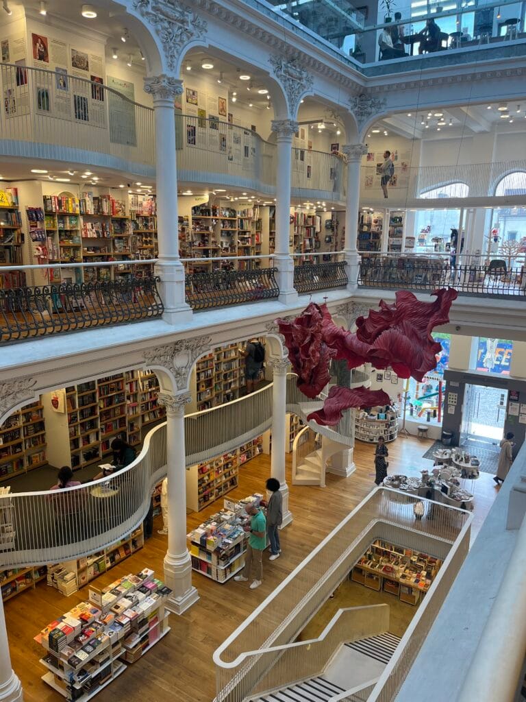 IMG_2523 Multi-level bookstore with large columns and metal railings