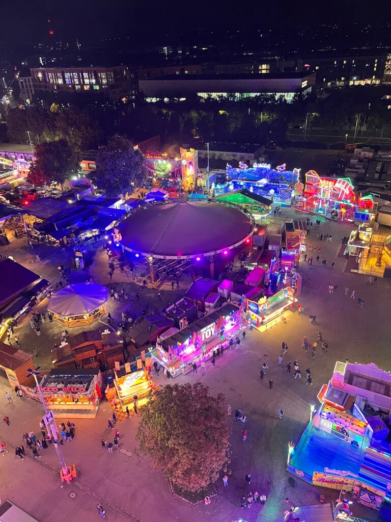 IMG_8776 ariel view of a brightly lit carnival in Germany