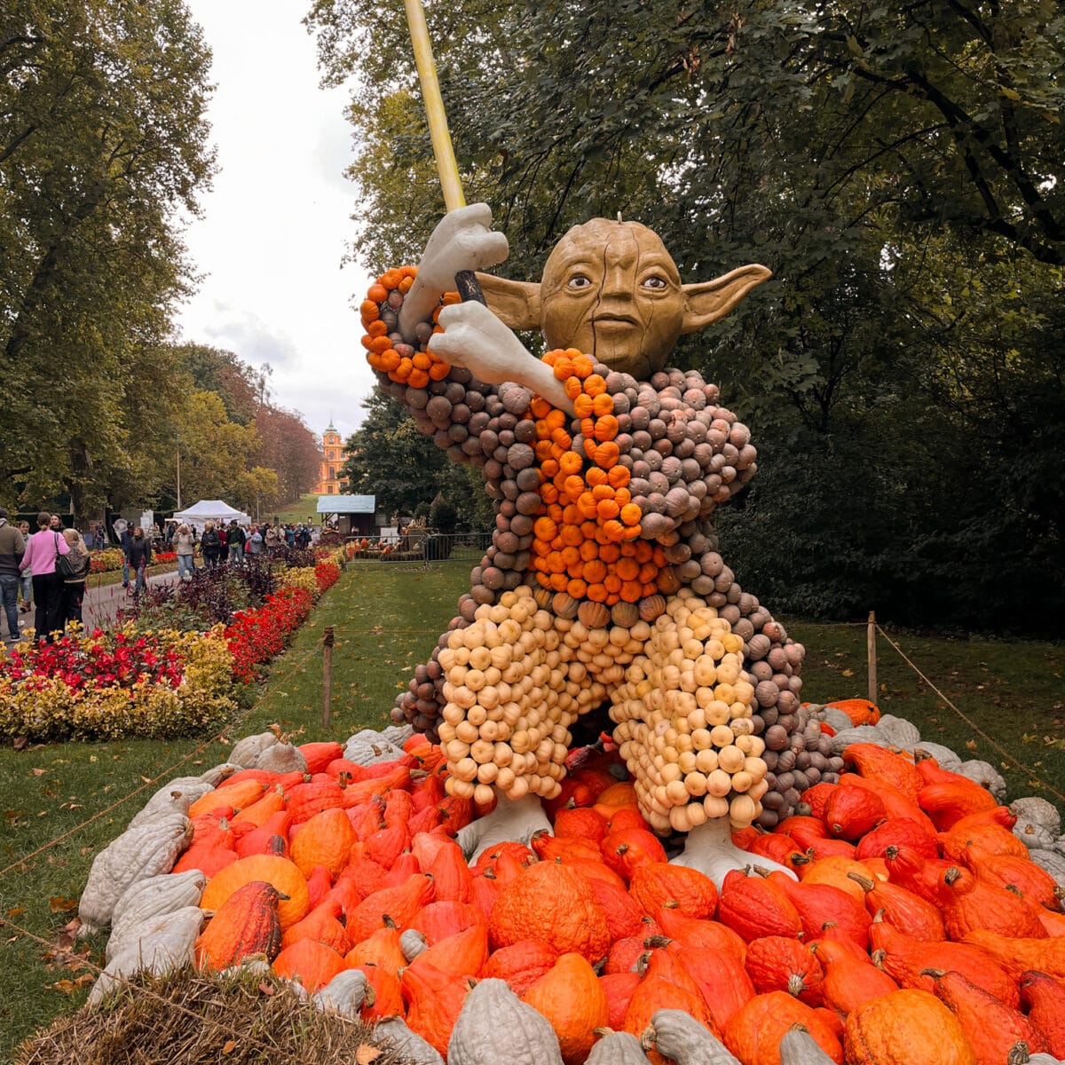 Yoda statue made of pumpkins at Ludwigsburg pumpkin festival
